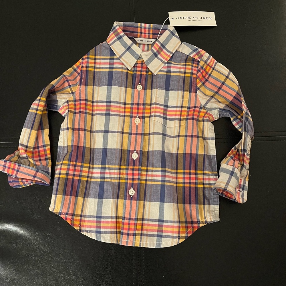 Janie and jack plaid button down